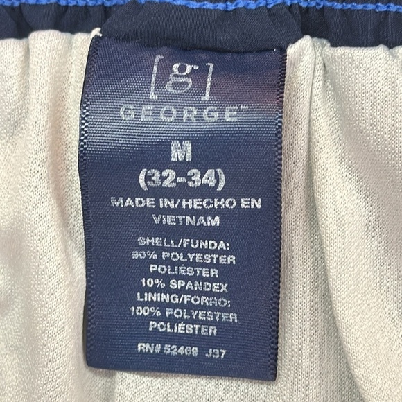 George Blue/Black Chevron Elastic Back Swim Trunks Pull Tie Front 32-34 Medium - Picture 6 of 9